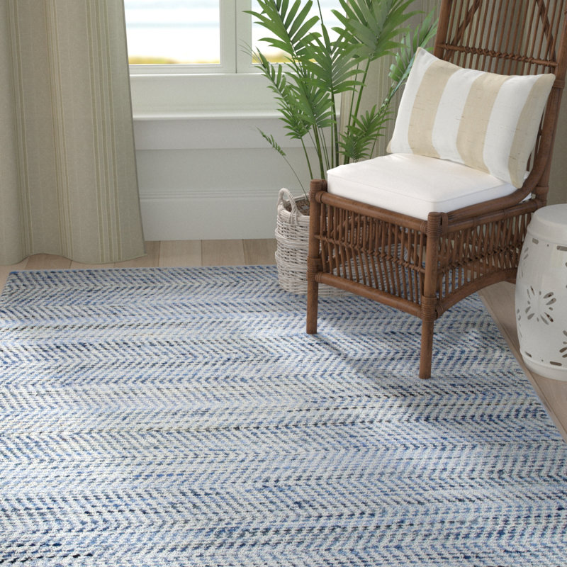 Highland Dunes Latour Handwoven Cotton Blue Rug & Reviews Wayfair